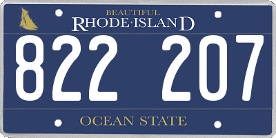 RI license plate 822207