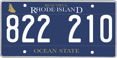 RI license plate 822210