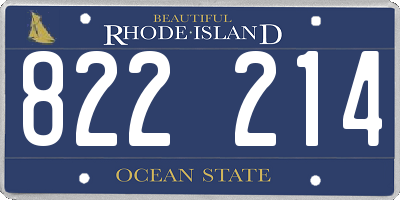 RI license plate 822214