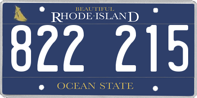RI license plate 822215