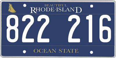 RI license plate 822216