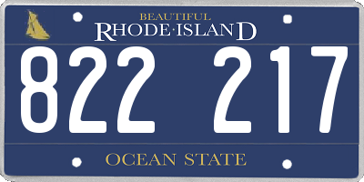 RI license plate 822217