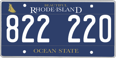 RI license plate 822220