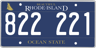 RI license plate 822221
