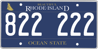 RI license plate 822222