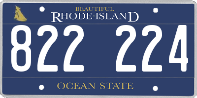 RI license plate 822224