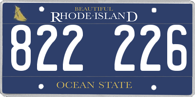 RI license plate 822226