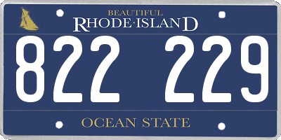 RI license plate 822229