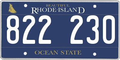 RI license plate 822230