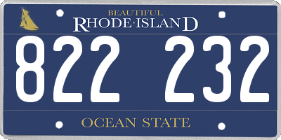 RI license plate 822232