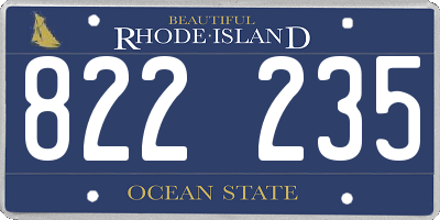 RI license plate 822235