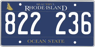 RI license plate 822236