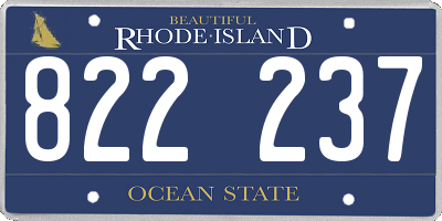 RI license plate 822237