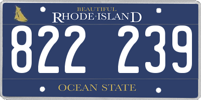 RI license plate 822239