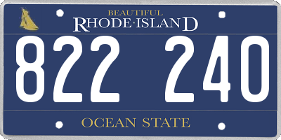 RI license plate 822240