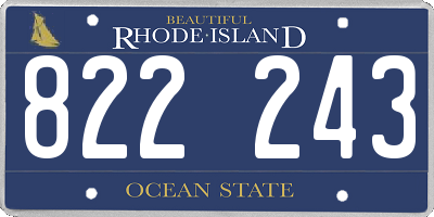 RI license plate 822243