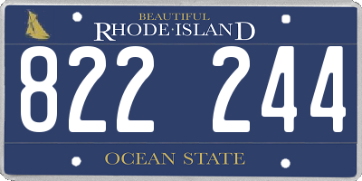 RI license plate 822244