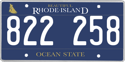 RI license plate 822258