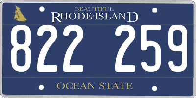 RI license plate 822259