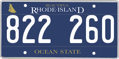 RI license plate 822260