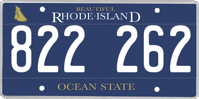 RI license plate 822262