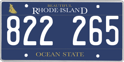 RI license plate 822265