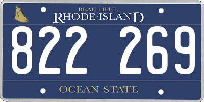 RI license plate 822269