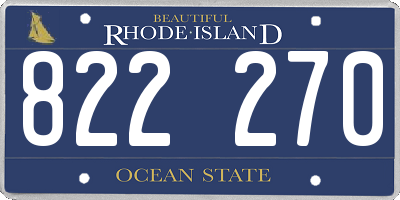 RI license plate 822270