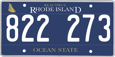 RI license plate 822273