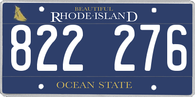 RI license plate 822276