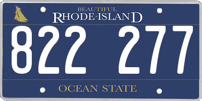 RI license plate 822277