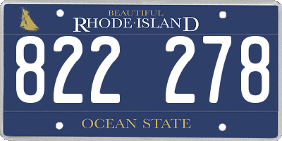 RI license plate 822278