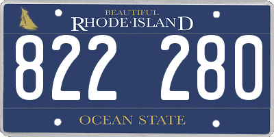 RI license plate 822280