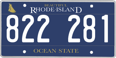RI license plate 822281
