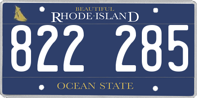 RI license plate 822285