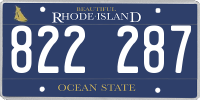 RI license plate 822287