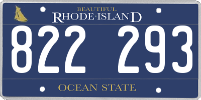RI license plate 822293