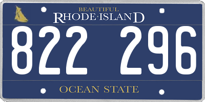 RI license plate 822296