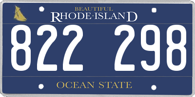 RI license plate 822298
