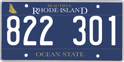 RI license plate 822301