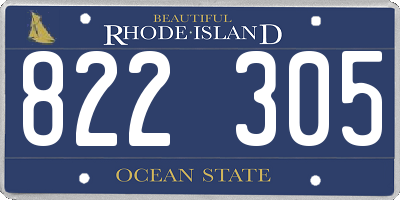 RI license plate 822305