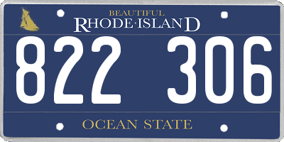 RI license plate 822306