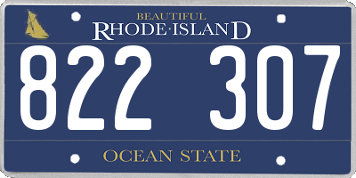 RI license plate 822307