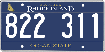 RI license plate 822311