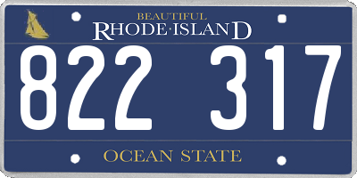 RI license plate 822317
