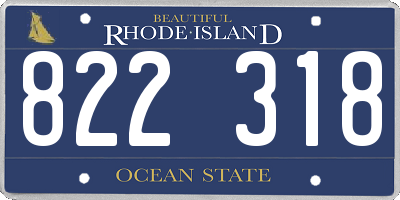 RI license plate 822318