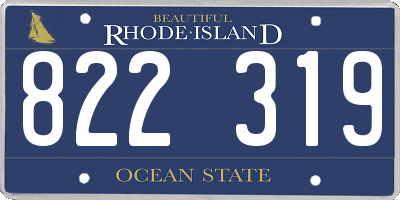 RI license plate 822319