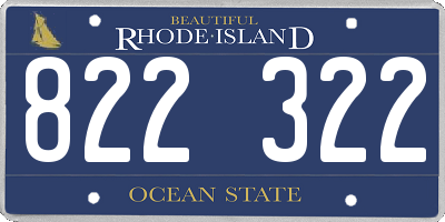RI license plate 822322
