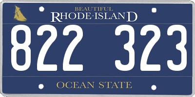 RI license plate 822323