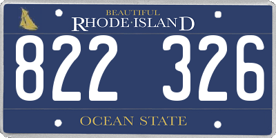 RI license plate 822326